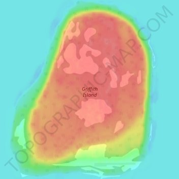 Mapa topográfico Griffith Island, altitud, relieve