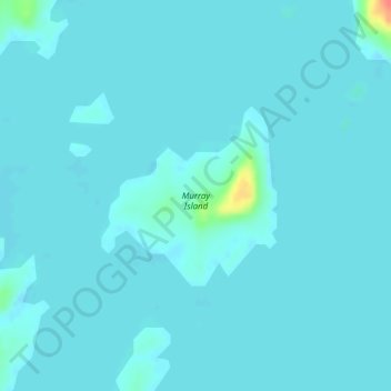 Mapa topográfico Murray Island, altitud, relieve