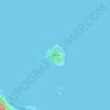 Mapa topográfico Mānana Island, altitud, relieve