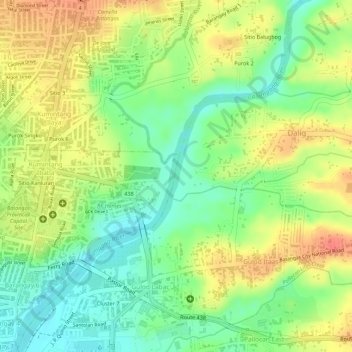 Mapa topográfico Calumpang River, altitud, relieve