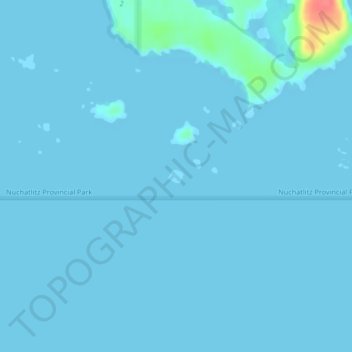 Mapa topográfico Ensanada Islet, altitud, relieve