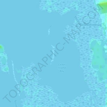 Mapa topográfico Cedar Island, altitud, relieve