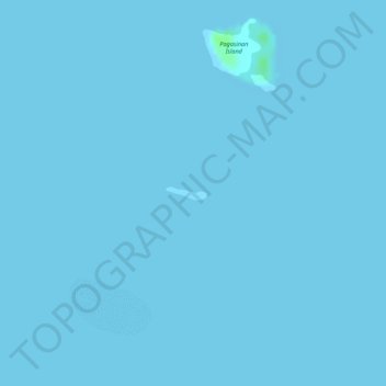 Mapa topográfico Pulaw Talam Island, altitud, relieve