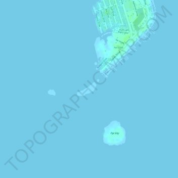 Mapa topográfico Crab Key, altitud, relieve