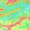 Mapa topográfico Panshet, altitud, relieve
