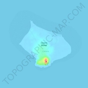 Mapa topográfico Cocoro Island, altitud, relieve
