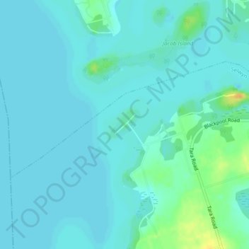 Mapa topográfico Fothergill Island, altitud, relieve