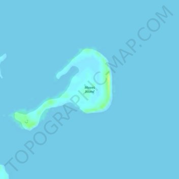 Mapa topográfico Mawes Island, altitud, relieve