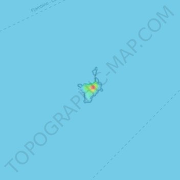 Mapa topográfico Isola di Palmaiola, altitud, relieve