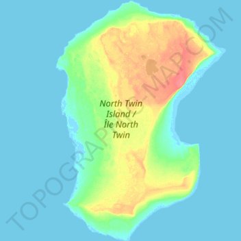 Mapa topográfico North Twin Island, altitud, relieve