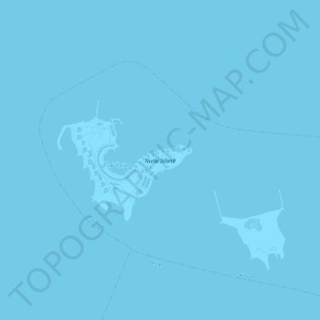 Mapa topográfico Nurai Island, altitud, relieve