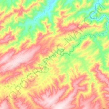 Mapa topográfico Córrego-grande, altitud, relieve