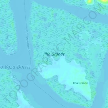 Mapa topográfico Ilha Grande, altitud, relieve