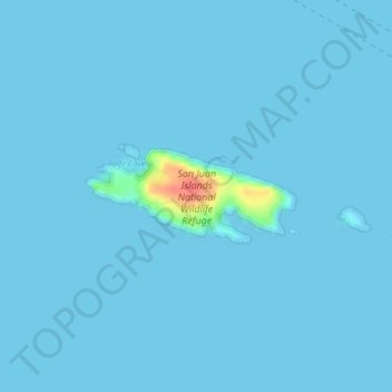 Mapa topográfico Matia Island, altitud, relieve