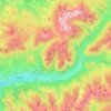 Mapa topográfico Val di Fiemme, altitud, relieve
