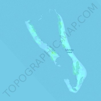 Mapa topográfico Tubalubac Island, altitud, relieve