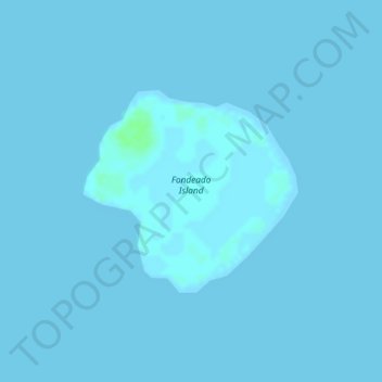 Mapa topográfico Fondeado Island, altitud, relieve