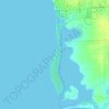 Mapa topográfico Playa Combate, altitud, relieve
