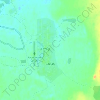 Mapa topográfico Сасыр, altitud, relieve