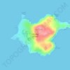 Mapa topográfico Lambay Island, altitud, relieve