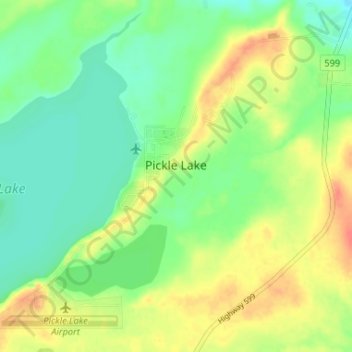 Mapa topográfico Pickle Lake, altitud, relieve