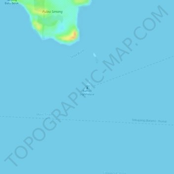 Mapa topográfico Raffles Lighthouse, altitud, relieve