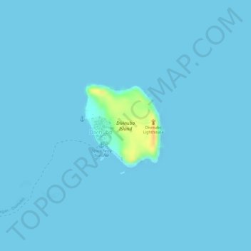 Mapa topográfico Divinubo Island, altitud, relieve