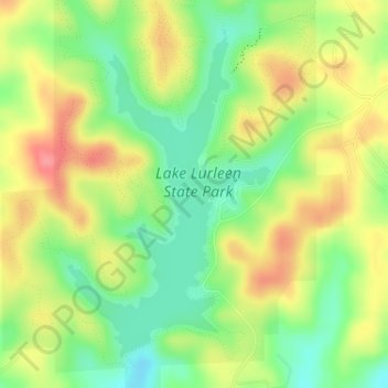 Mapa topográfico Lake Lurleen, altitud, relieve