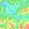 Mapa topográfico Langreo, mapa de relieve, mapa de altitud
