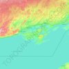 Mapa topográfico Prince Edward, mapa de relieve, mapa de altitud