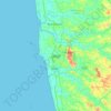 Mapa topográfico Udupi, mapa de relieve, mapa de altitud