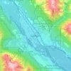 Mapa topográfico Canmore, mapa de relieve, mapa de altitud