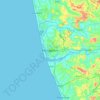 Mapa topográfico Mangaluru, mapa de relieve, mapa de altitud