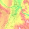 Mapa topográfico Red Deer, mapa de relieve, mapa de altitud