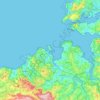 Mapa topográfico A Coruña, mapa de relieve, mapa de altitud