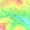 Mapa topográfico Okotoks, mapa de relieve, mapa de altitud