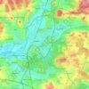 Mapa topográfico Gießen, mapa de relieve, mapa de altitud
