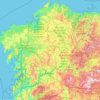 Mapa topográfico Galicia, mapa de relieve, mapa de altitud