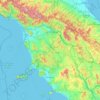 Mapa topográfico Toscana, mapa de relieve, mapa de altitud