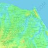 Mapa topográfico Fortaleza, mapa de relieve, mapa de altitud