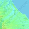 Mapa topográfico Aquiraz, mapa de relieve, mapa de altitud