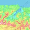 Mapa topográfico Villaviciosa, mapa de relieve, mapa de altitud