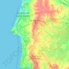 Mapa topográfico Santiago do Cacém, mapa de relieve, mapa de altitud