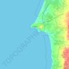 Mapa topográfico Sines, mapa de relieve, mapa de altitud