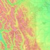 Mapa topográfico Kananaskis Improvement District, mapa de relieve, mapa de altitud