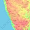 Mapa topográfico Karnataka, mapa de relieve, mapa de altitud