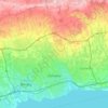 Mapa topográfico Oshawa, mapa de relieve, mapa de altitud