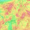 Mapa topográfico Hessen, mapa de relieve, mapa de altitud