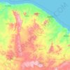 Mapa topográfico Ceará, mapa de relieve, mapa de altitud