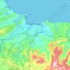 Mapa topográfico Gijón, mapa de relieve, mapa de altitud